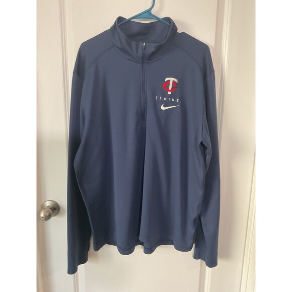 Nike Minnesota Twins 1/4 Zip Pullover Jacket XL MLB Baseball Men’s Blue Athletic - Picture 1 of 11